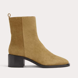 Everlane City Boot in Sand Suede, Size 6, Leather